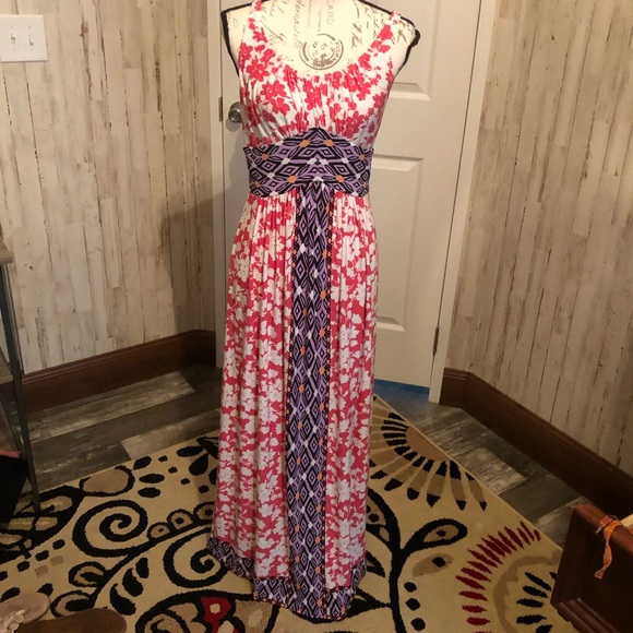 London Times Dresses & Skirts - London time pink & white floral boho maxi dress 4